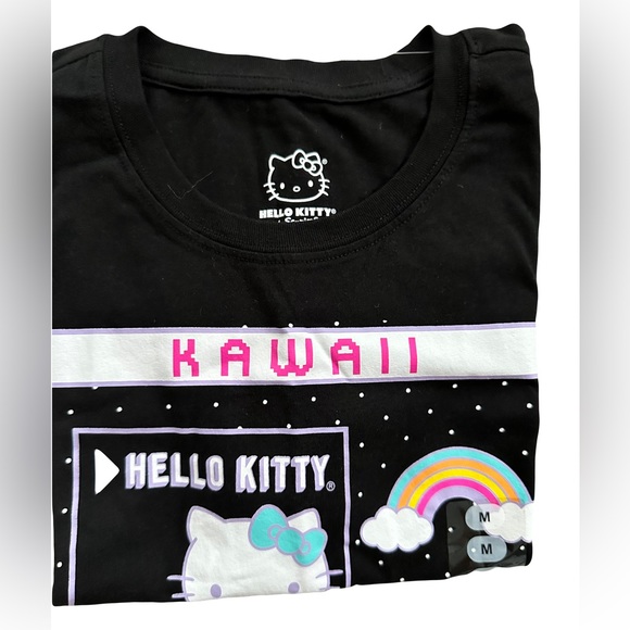 Hello Kitty Kawaii Black Adult T Shirt M - Picture 2 of 3